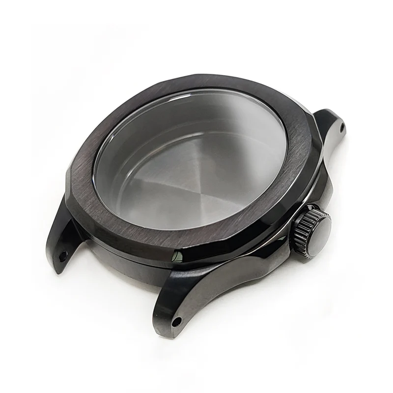 Nautilus Brushed Case Set for Seiko Mod: Black - Image 2