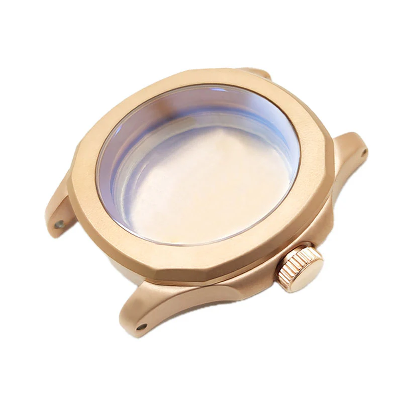 Nautilus Sandblasted Case Set for Seiko Mod: Rose Gold