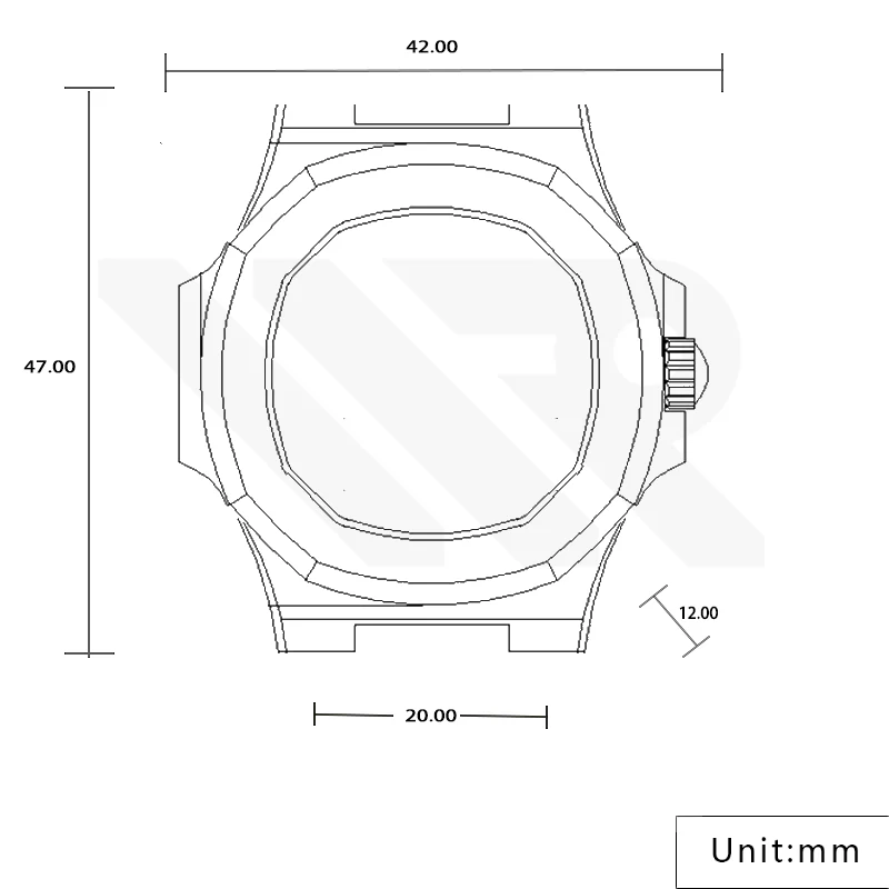 Nautilus Sandblasted Case Set for Seiko Mod: Rose Gold - Image 7