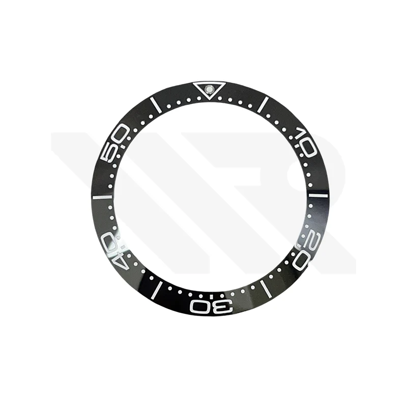 Replacement Ceramic Bezel Insert Compatible with Omega SM300 42mm : Black/White