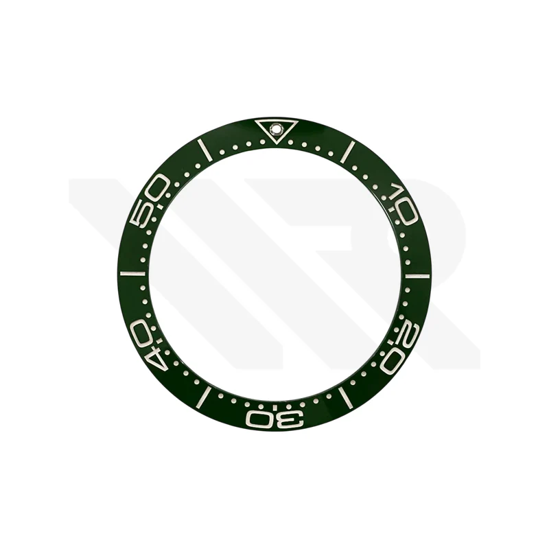 Replacement Ceramic Bezel Insert Compatible with Omega SM300 42mm : Green/White
