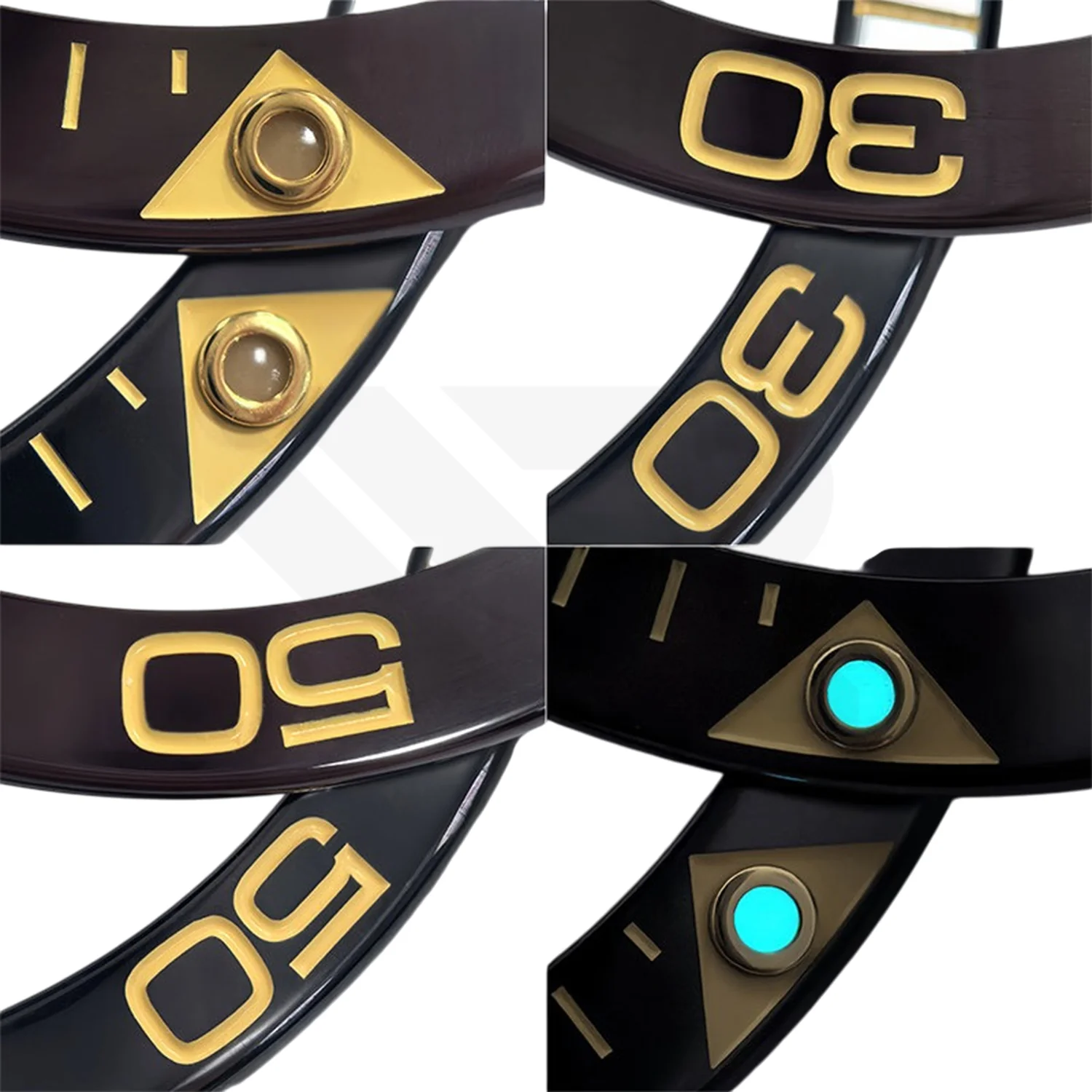 Replacement Ceramic Bezel Insert Compatible with Longines HydroConquest GMT 41mm L3.790.4 : Black/Gold - Image 2