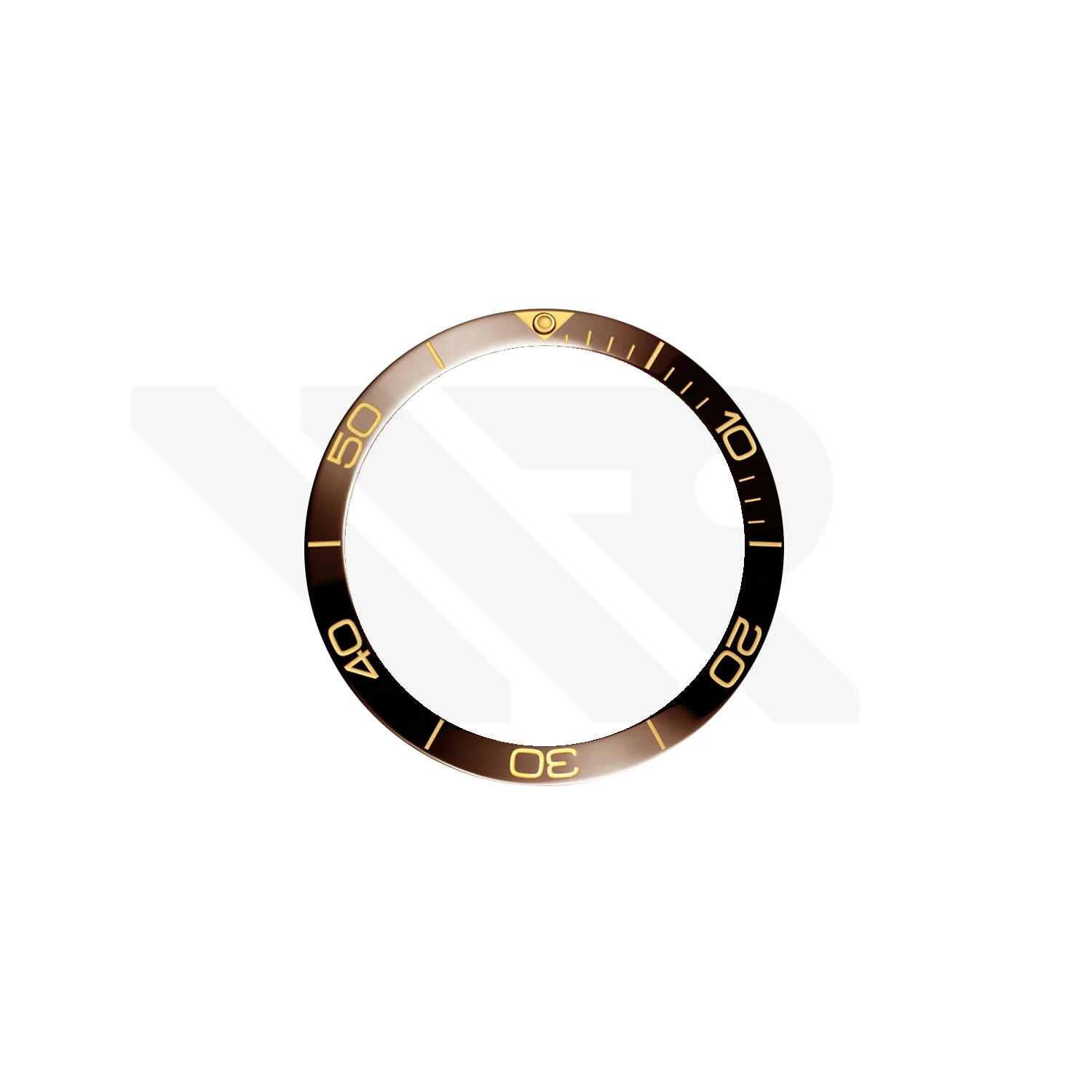 Replacement Ceramic Bezel Insert Compatible with Longines HydroConquest GMT 41mm L3.790.4 : Brown/Gold