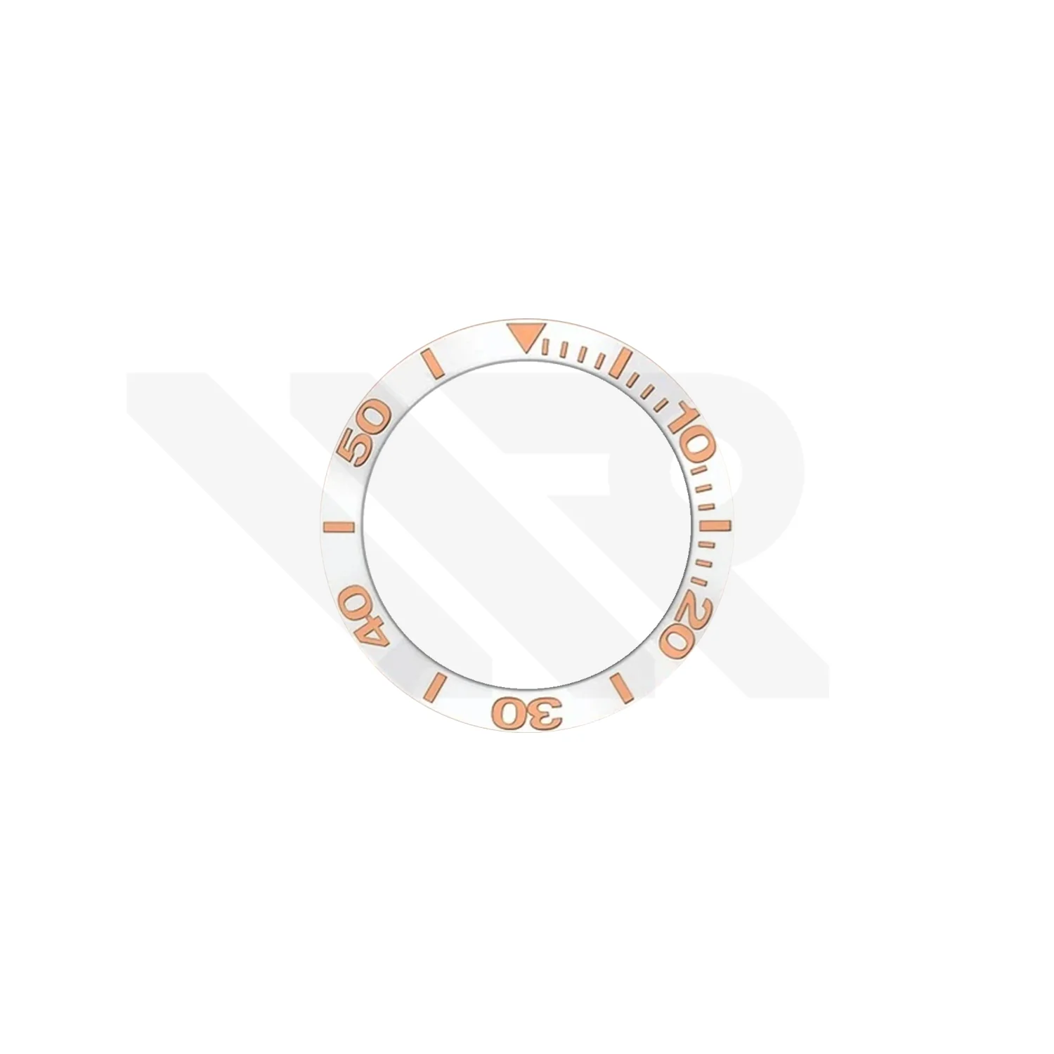 Replacement Mineral Bezel Ring Compatible with Tissot Seastar 1000 T120210A (White/Rose Gold)