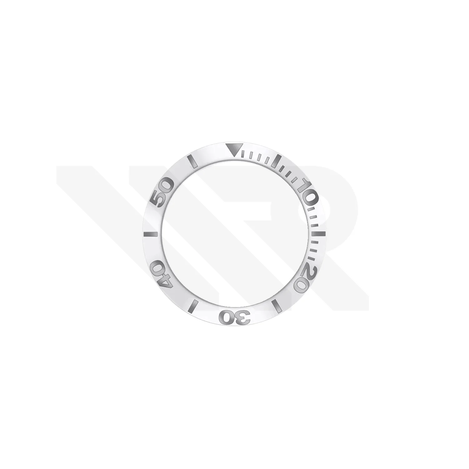 Replacement Mineral Bezel Ring Compatible with Tissot Seastar 1000 T120210A (White/Silver Gold)