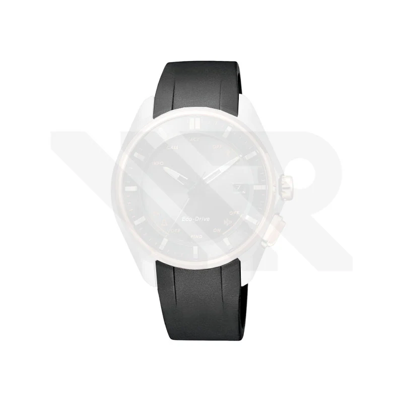 Replacement Rubber Strap Compatible with Citizen Eco-Drive Bluetooth Super Titanium BZ4000 , BZ4004 , BZ4005 , BZ4006 (Black)