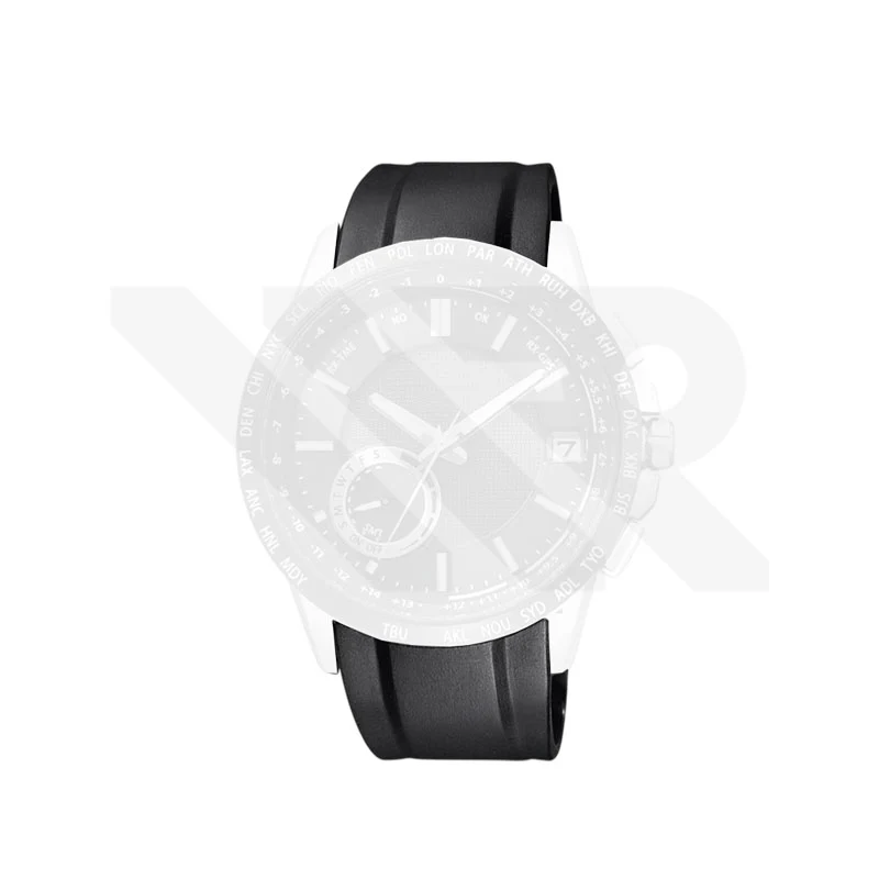 Replacement Rubber Strap Compatible with Citizen Eco-Drive Satellite Wave World Time CC3001 / CC3005 / CC3006 / CC3007