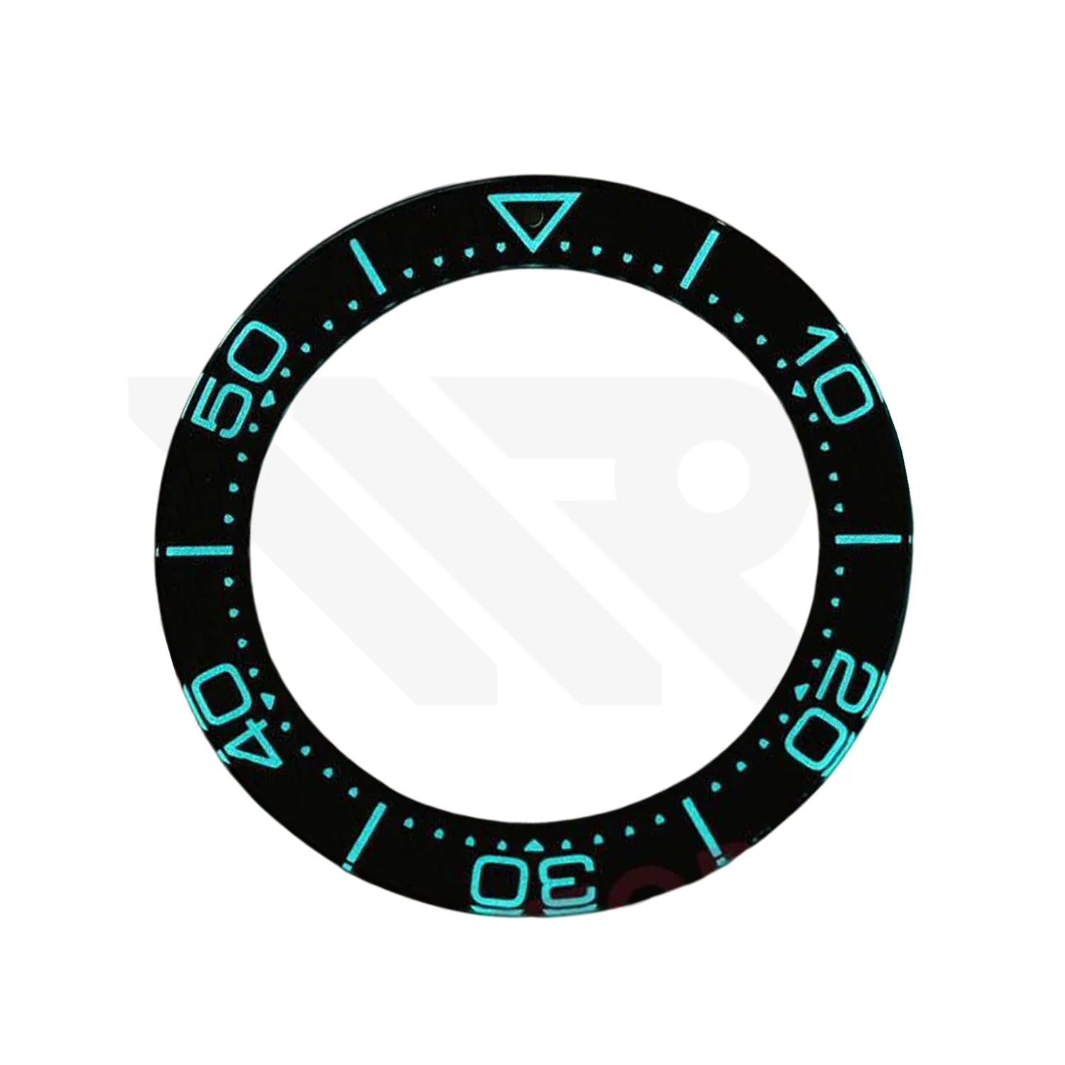 Replacement Sapphire Bezel Insert Compatible with Omega Seamaster Ploprof 1200m : Black - Image 2