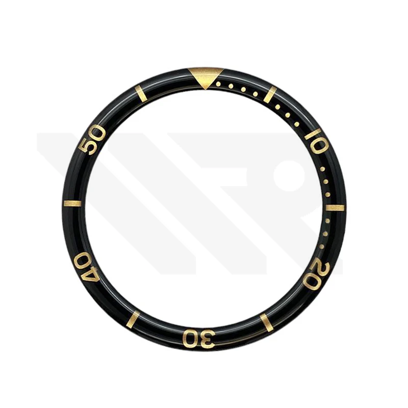 Resin Flat Bezel Insert for SKX/SRPD Seiko Mod: Black-Gold