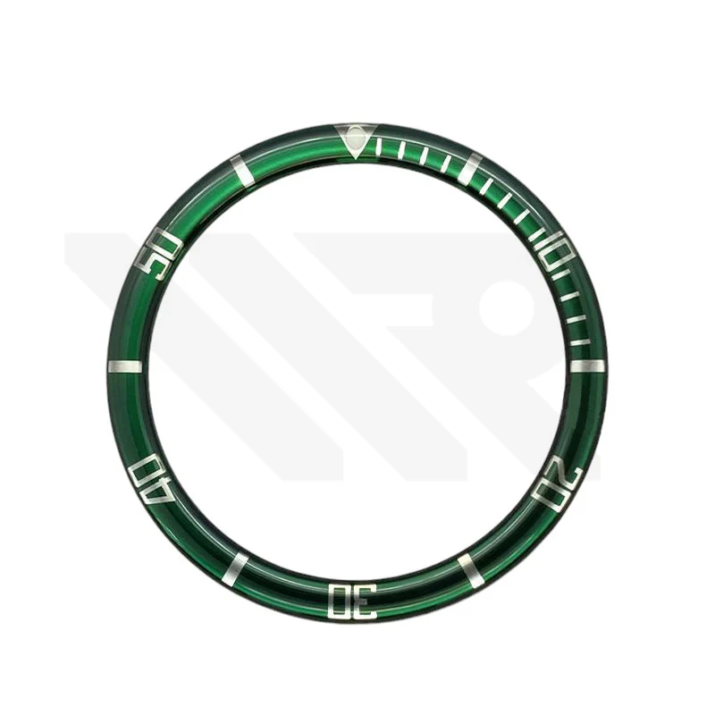 Resin Flat Bezel Insert for SKX/SRPD Seiko Mod: Green-Silver