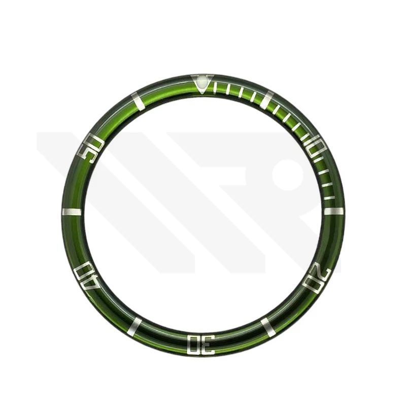 Resin Flat Bezel Insert for SKX/SRPD Seiko Mod: Emerald Green-Silver