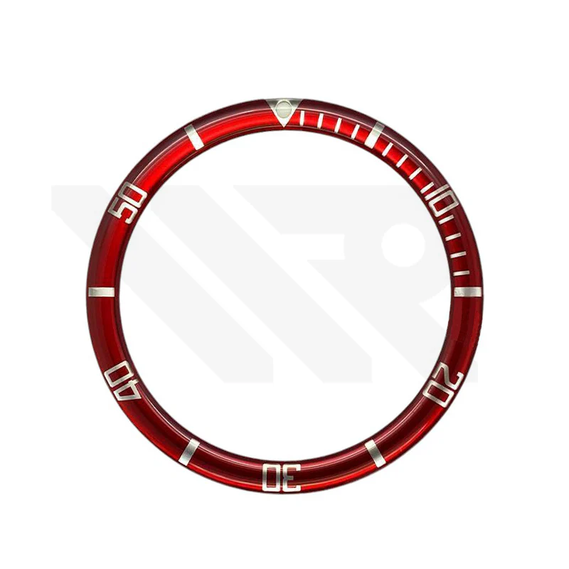 Resin Flat Bezel Insert for SKX/SRPD Seiko Mod: Red-Silver