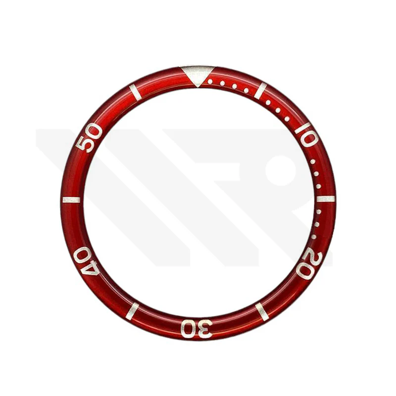 Resin Flat Bezel Insert for SKX/SRPD Seiko Mod: Red-Silver