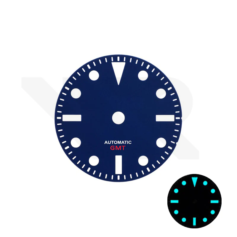 Retro GMT Dial for Seiko NH34 Mod: Matte Navy No Date