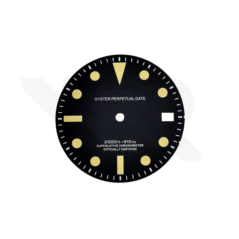 Retro Matte Black Sub Date Dial for Seiko Mod: Red SD-SUB2000