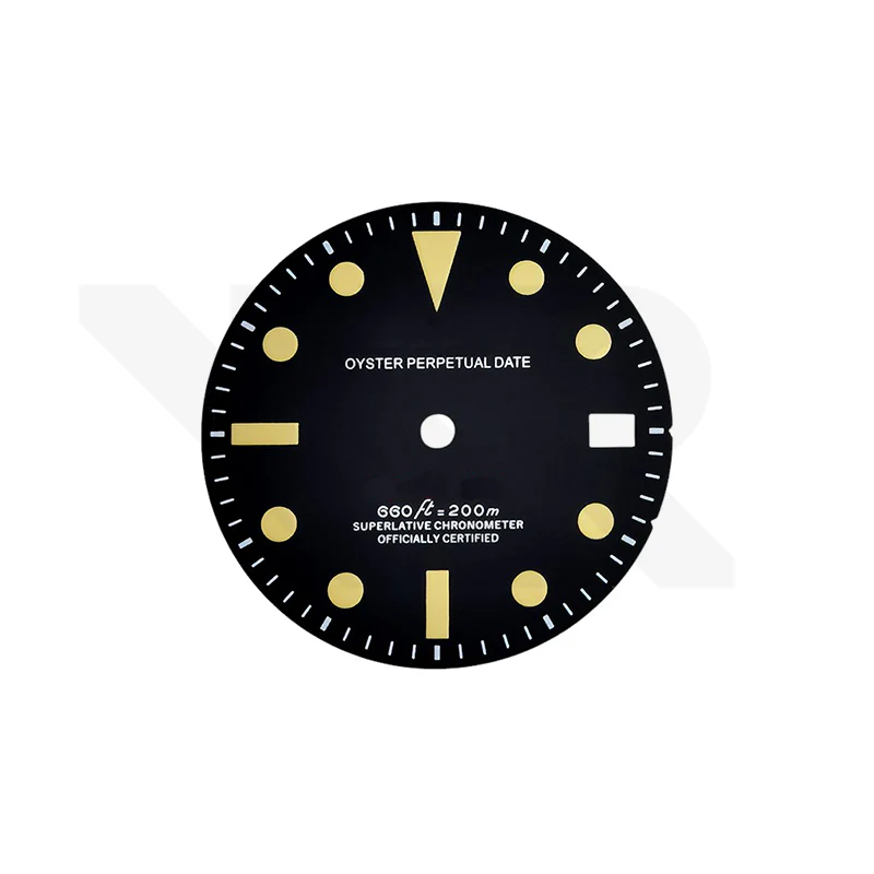 Retro Matte Black Sub Date Dial for Seiko Mod: Red Sub