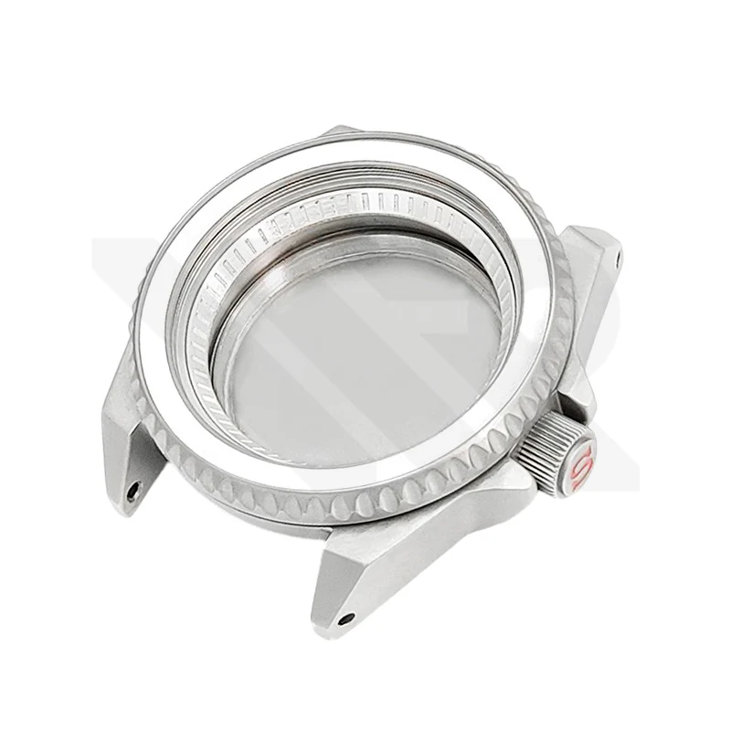 Samurai Sandblasted Case Set for Seiko Mod: Silver (Solid case back)