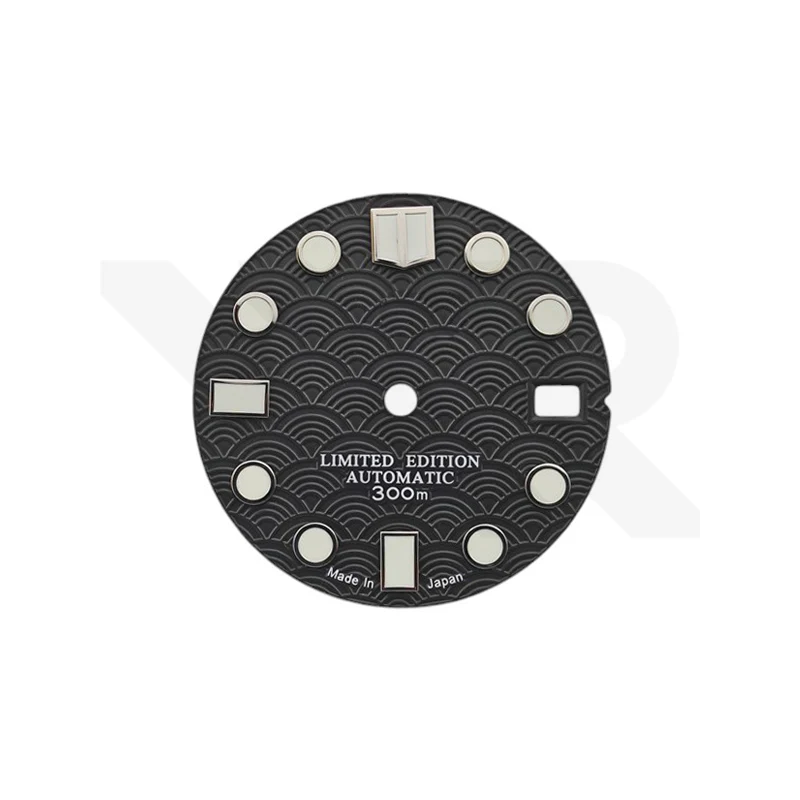 Seigaiha Wave Dial for Seiko Mod - Black/White