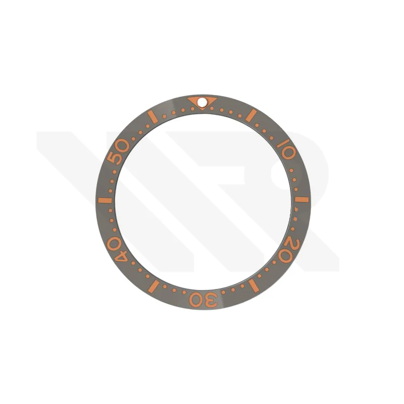 Seiko Style Diver Ceramic Flat Bezel Insert for SKX / SRPD - Gray-Orange