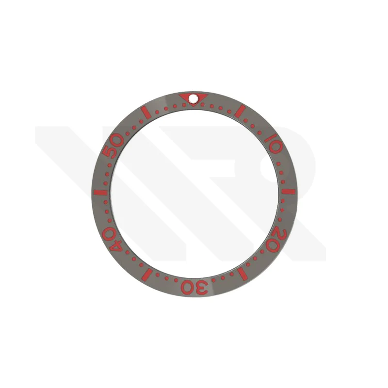 Seiko Style Diver Ceramic Flat Bezel Insert for SKX / SRPD - Gray-Red