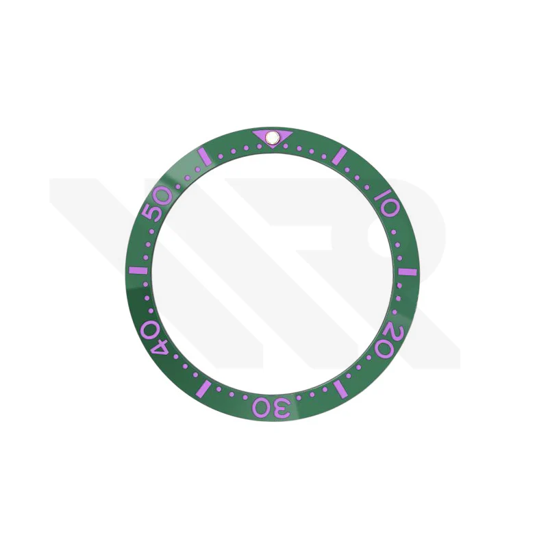Seiko Style Diver Ceramic Flat Bezel Insert for SKX / SRPD - Green-Purple