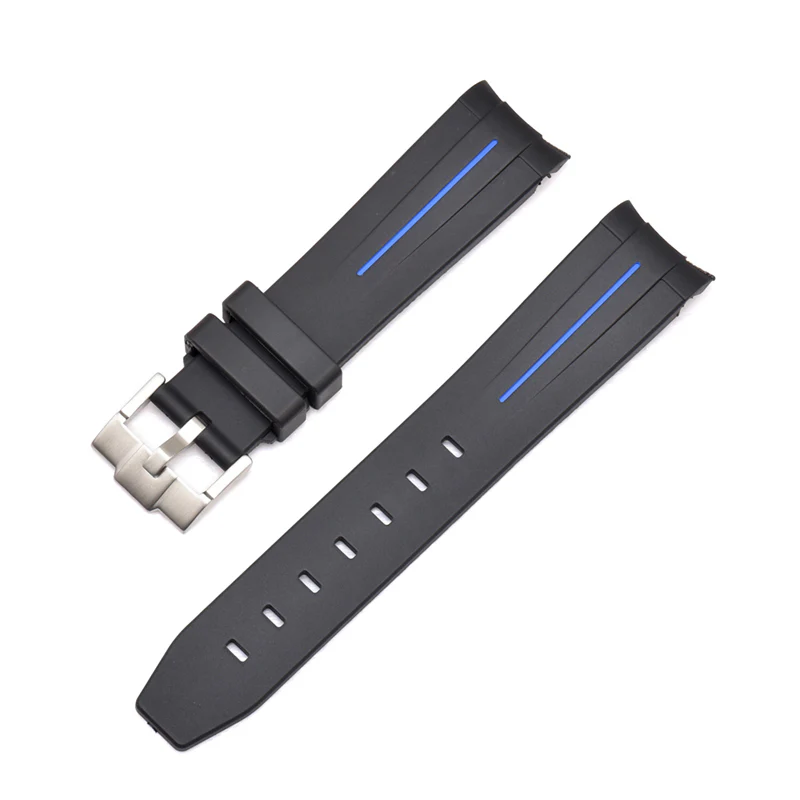 Curved End Silicon Strap for SKX/SRPD/MDV - Black (SS Buckle) - Image 3
