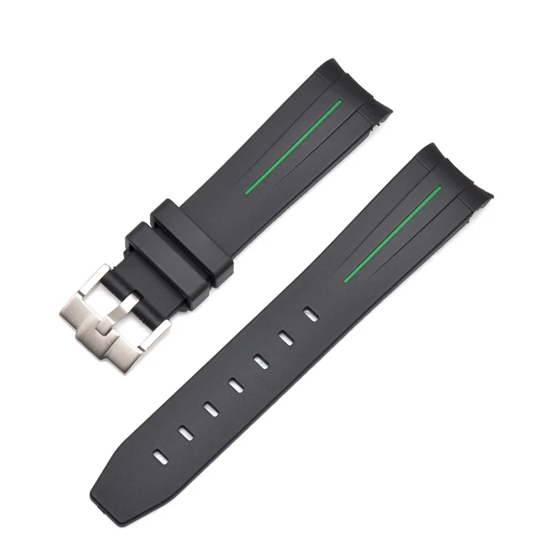 Curved End Silicon Strap for SKX/SRPD/MDV - Black (SS Buckle) - Image 4