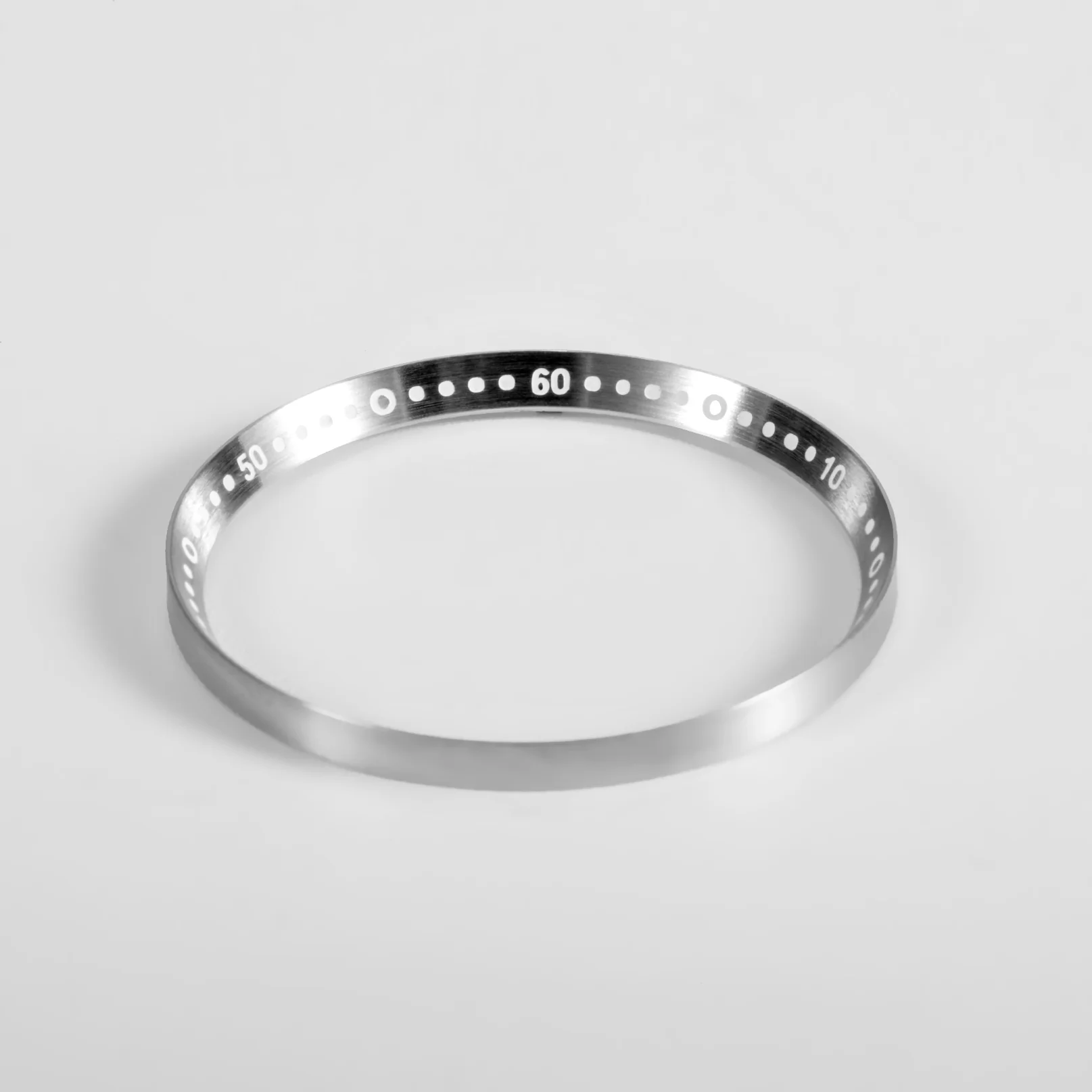 Seiko Mod Lumed Chapter Ring for SKX007/SRPD: Brushed Stainless Steel w Minute Markers - Image 2