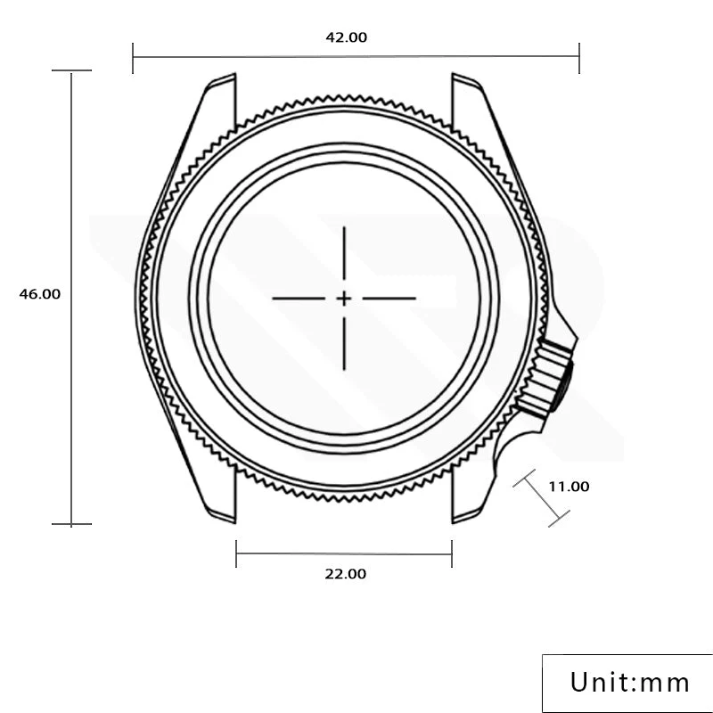 SKX Sandblasted Case Set for Seiko Mod: Gold (4'o clock Crown) - Image 2