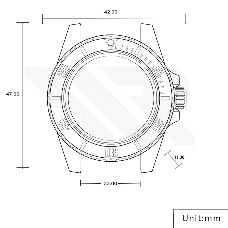 YM Oyster Style Brushed Case Set for Seiko SKX / SRPD Mod: Silver - Image 4