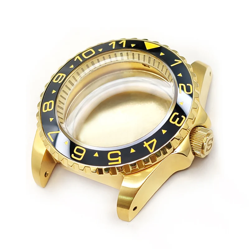 GMT Oyster Style Brushed Case Set for Seiko SKX / SRPD Mod: Gold