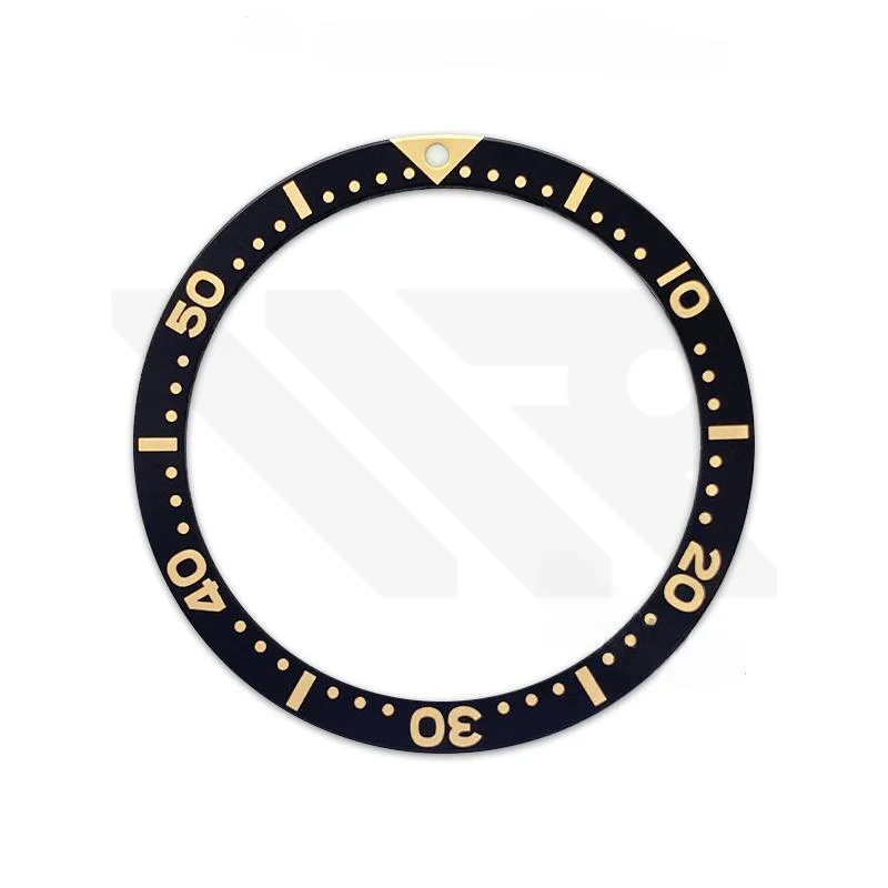 SKX007 Aluminium Flat Bezel Insert for SKX/SRPD - Black/Gold