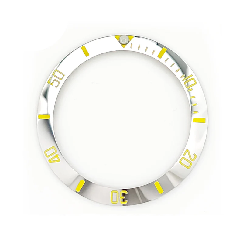 Sub Style Ceramic Sloped Bezel Insert for SKX/SRPD - Silver/Yellow