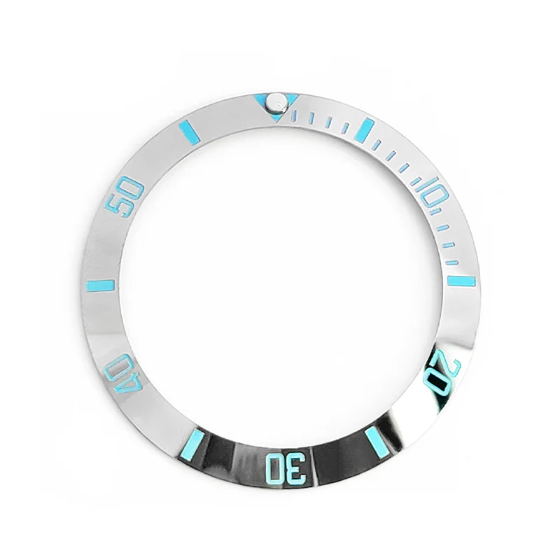 Sub Style Ceramic Sloped Bezel Insert for SKX/SRPD - Silver/Light Blue