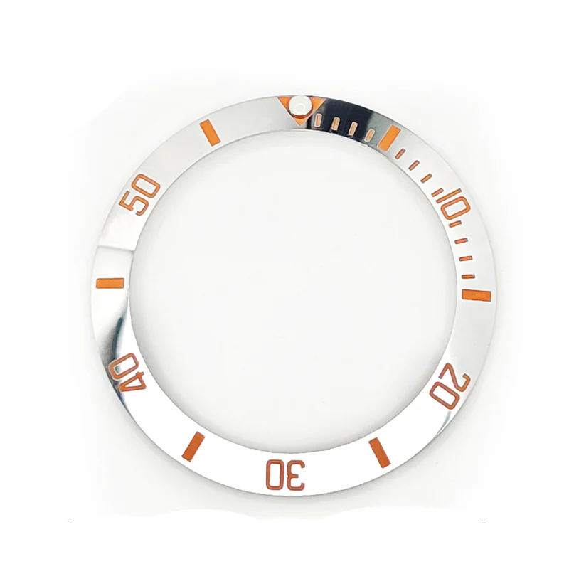 Sub Style Ceramic Sloped Bezel Insert for SKX/SRPD - Silver/Orange