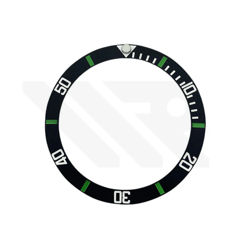 SUB Ceramic Sloped Bezel Insert for SKX/SRPD: Matte Black/Green