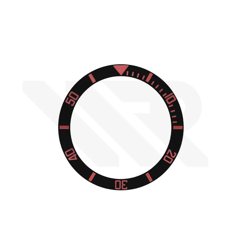 SUB Style Ceramic Sloped Bezel Insert for SKX/SRPD: Black/Red