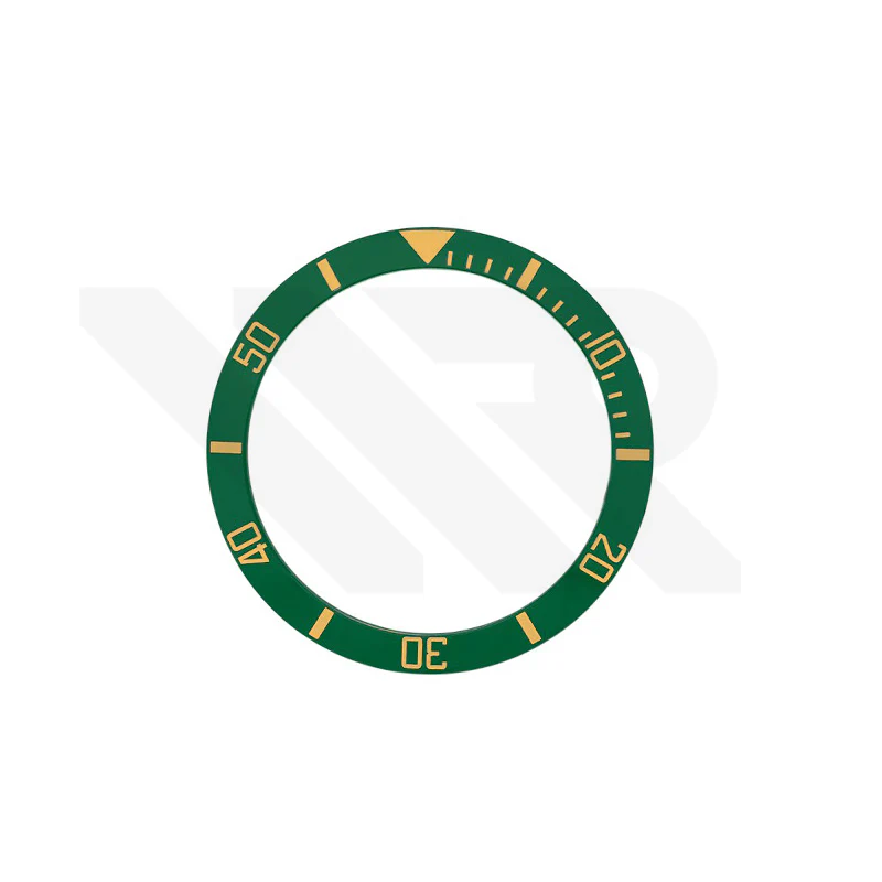 SUB Style Ceramic Sloped Bezel Insert for SKX/SRPD: Green/Gold