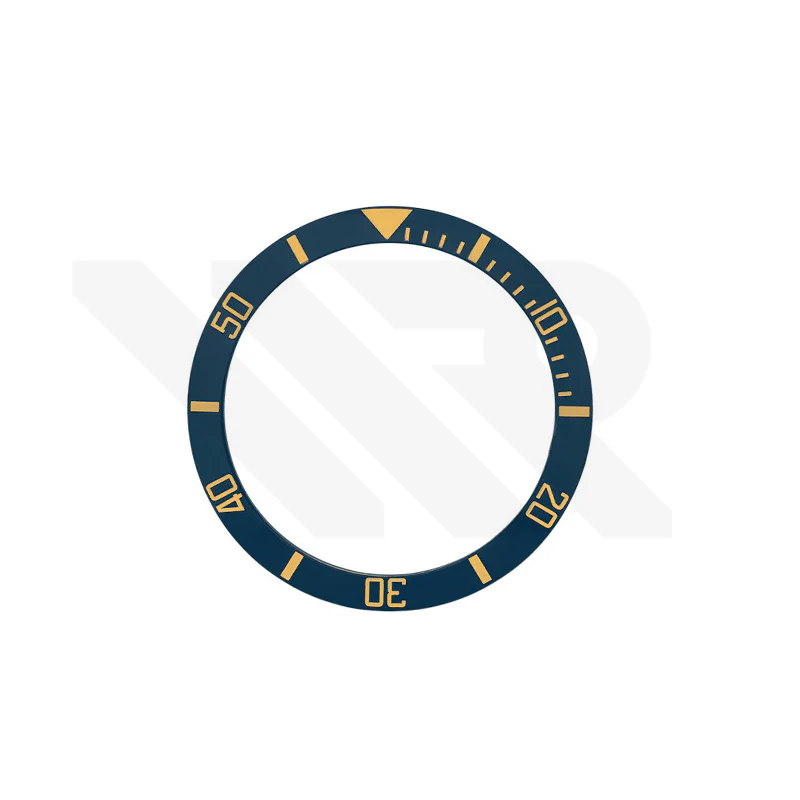 SUB Style Ceramic Sloped Bezel Insert for SKX/SRPD: Navy/Gold
