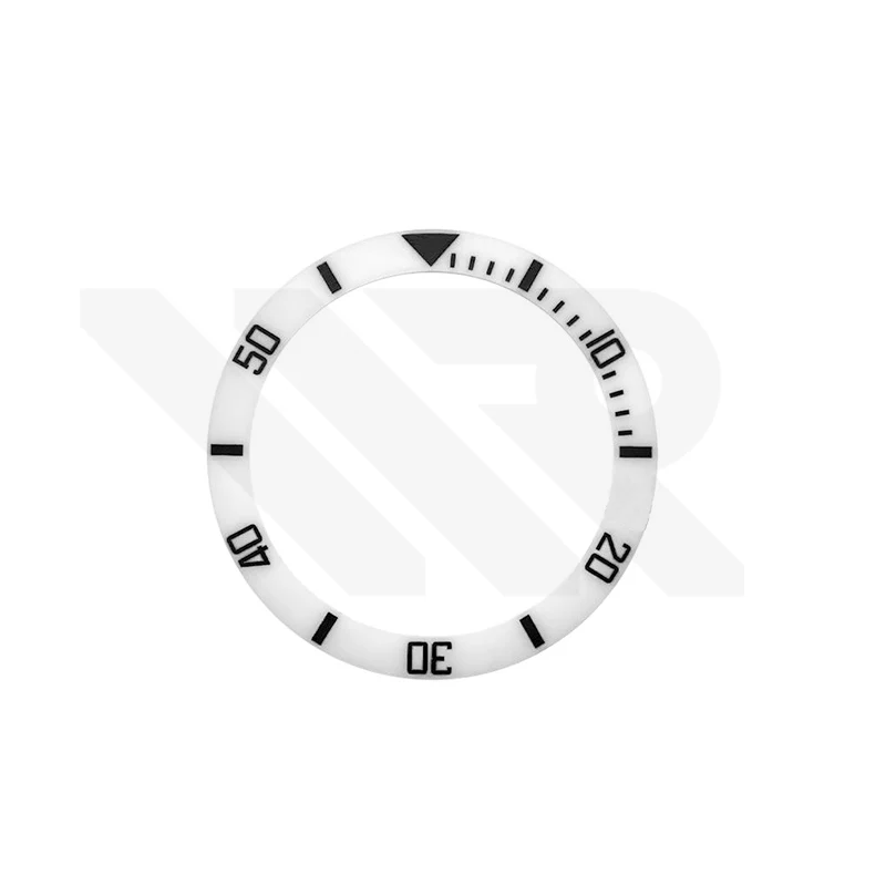 SUB Style Ceramic Sloped Bezel Insert for SKX/SRPD: White/Black