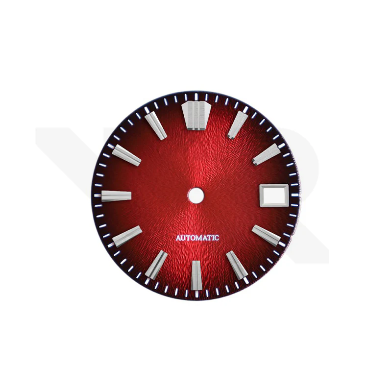 Textured Metallic Sunburst Dial for Seiko Mod: Gradient Red Dial GS Indices