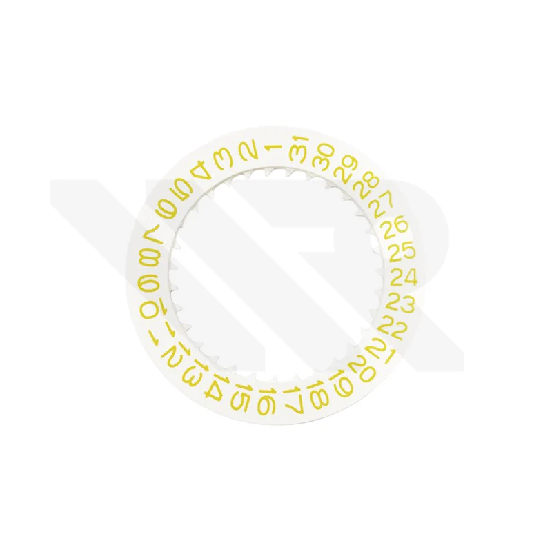 White NH35 Date Disc - Yellow Numeric