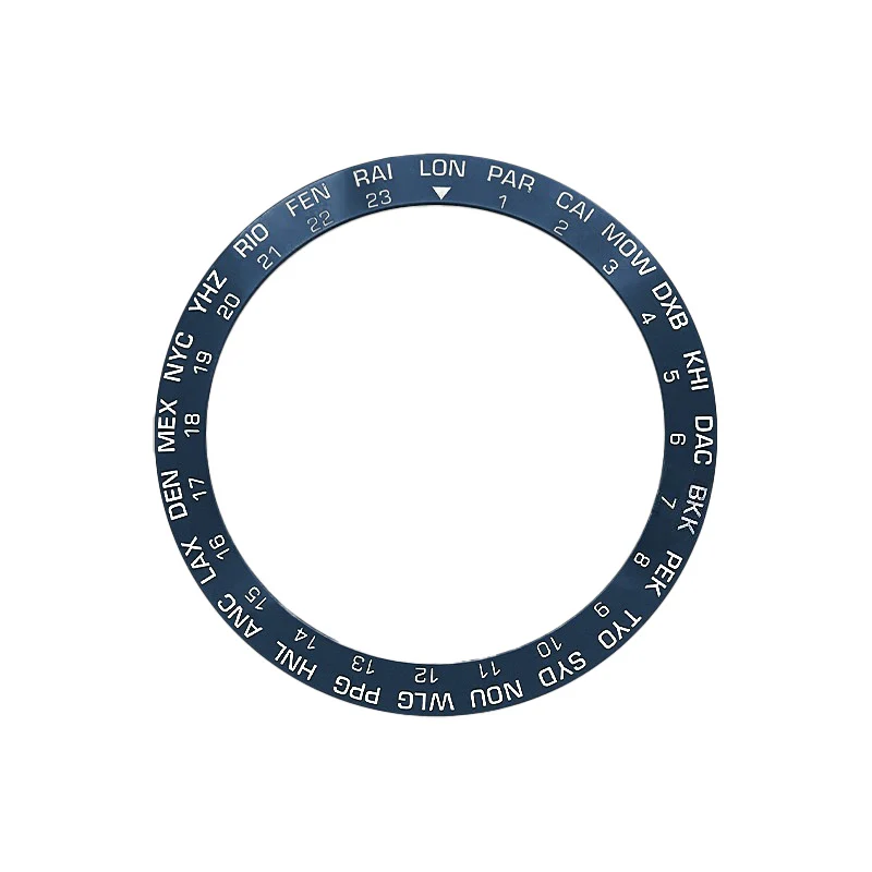 World Time GMT Ceramic Sloped Bezel Insert for SKX/SRPD - Aegean Blue/White