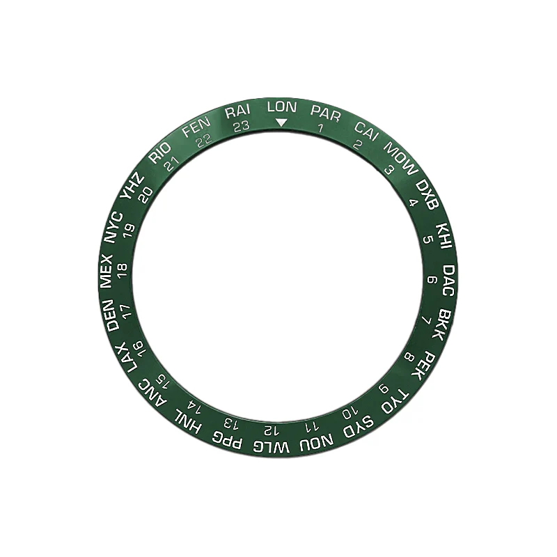 World Time GMT Ceramic Sloped Bezel Insert for SKX/SRPD - Green/White