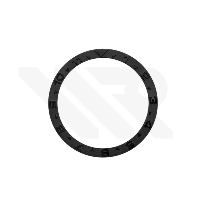 YM Style Dual Time Ceramic Flat Bezel Insert for SKX/SRPD: Black