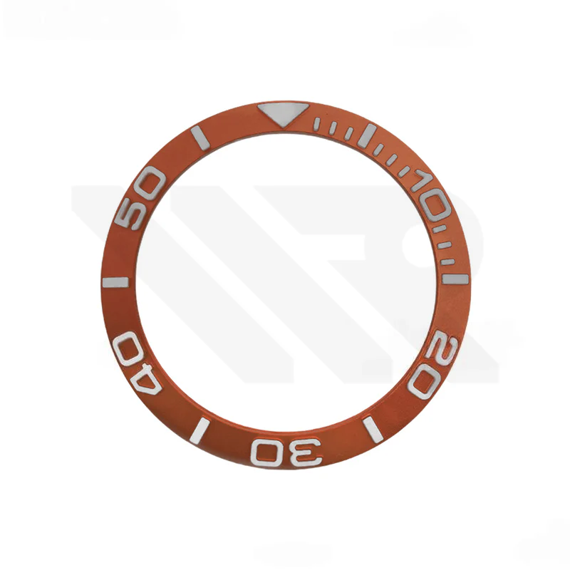 YM Aluminium Sloped Bezel Insert for SKX/SRPD - Orange/Silver