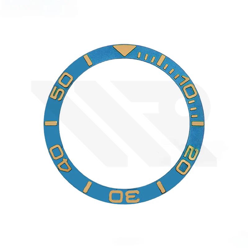 YM Aluminium Sloped  Bezel Insert for SKX/SRPD - Blue/Gold