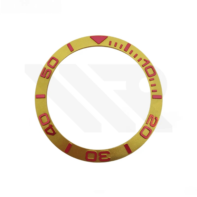 YM Aluminium Sloped Bezel Insert for SKX/SRPD - Light Gold/Red